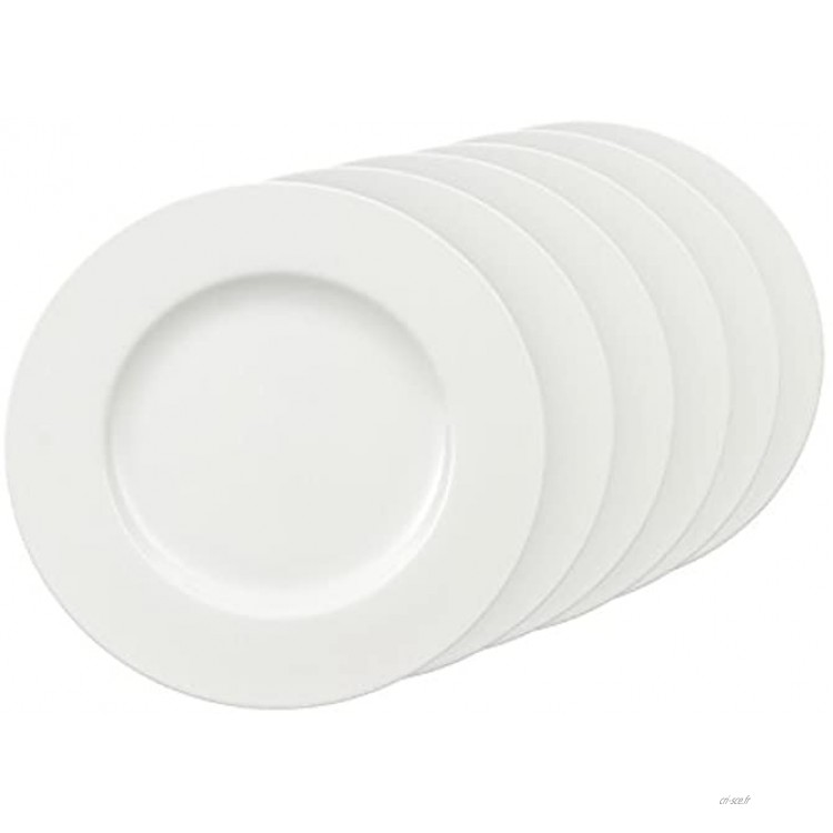 Villeroy & Boch Royal Assiette plate en porcelaine Bone 27 cm Porcelaine Blanc. 6er Sets