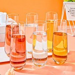 [6-Pack 280ml 9.5 onces] Design·Master-Verres à flûte de Champagne sans Pied Verres de Boisson sans Plomb Verres à vin Tout Usage.