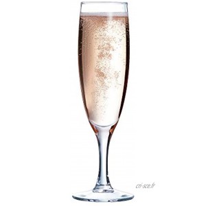 Arcoroc 56416 Flûte à Champagne Élégance Verre Transparent 13 cl 12 pieces