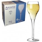 Arcoroc Professional BRIO Champagne flûte 16 cl Lot de 6 verres en verre trempé Champagne Prosecco