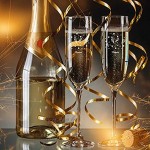 Coupe à champagne Nouvel An personnalisée | Elégante coupe avec prénom | Idée cadeau