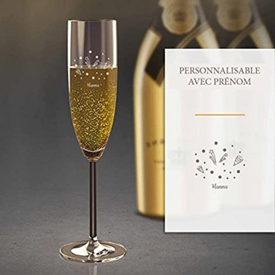 Coupe à champagne Nouvel An personnalisée | Elégante coupe avec prénom | Idée cadeau