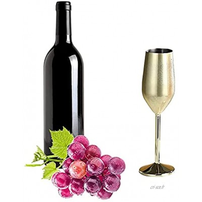 Hapivida Verre à vin rouge en métal rétro style cour 200 ml verre à champagne banquet mariage verre fournitures de restaurant d'hôtel de luxeOr