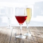 Hostelvia Lot de 6 verres à vin Vintage en verre trempé résistant 420 ml Passe au lave-vaisselle