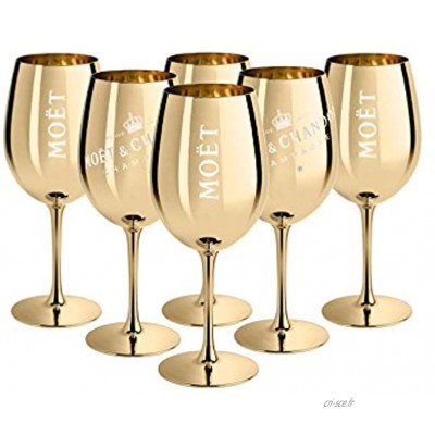 Ice Imperial Lot de 6 flûtes à champagne Doré