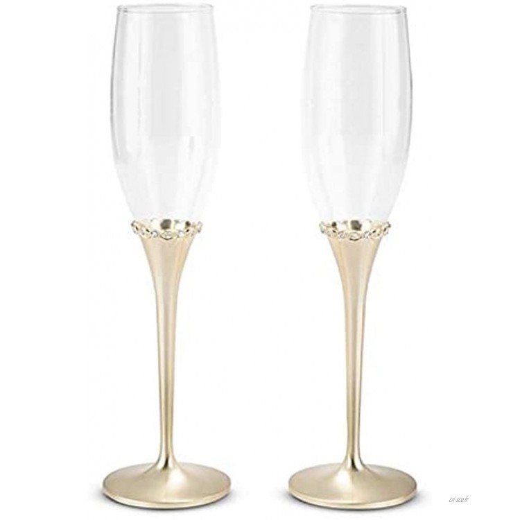JIANGUO Verres à vin 2 Pcs Cadeaux Personnalisés pour Couple Mariée Gravé en Verre De Verre en Verre Grillage des Flûtes De Flûtes Un Mariage d'anniversaire des Flûtes De Champagne