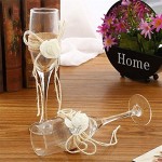 JIANGUO Verres à vin 2Ps Set Crystal Wedding Toasting Champagne Flutes Glasses Drink Cup Party Marriage Wine Decoration Cups for Parties Gift Box Champagne Flutes