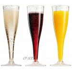 KJGHJ Verre Luxe 5pcs Ensemble Super Populaire Champagne Flûtes 190ml Plastique Élégant Lunettes Garçons Réutilisables Vignobles Vignobles Vignobles Flûtes De Champagne Color : Clear