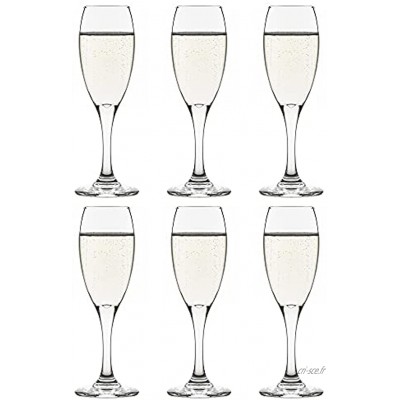 Libbey Flûte à champagne Teardrop 170 ml 17 cl 6 pièces Vont au lave-vaisselle Intemporel – Qualité supérieure