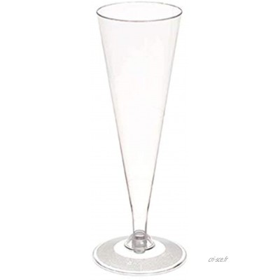Lot de 40 flûtes à champagne pour champagne vin pâte transparent Happy Hour apéritif fluide Kristal Clear