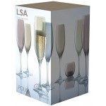 LSA PZ10 Lot de 4 flûtes à Champagne assorties Polka 225 ml métallisées