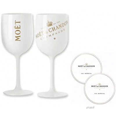 Moët & Chandon Glas Ice Imperial Flûtes à champagne en acrylique 450 ml avec soucoupe Moët