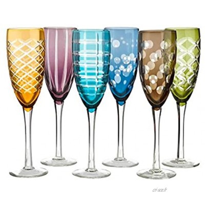 Pols Potten ensemble de 6 verres à champagne avec coupe Mulitcolor
