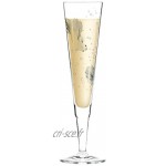 Ritzenhoff Champus Flûte à champagne de Werner Bohr En cristal 200 ml Avec des motifs précieux en or et platine Avec serviette en tissu