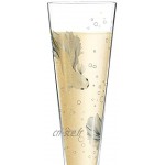 Ritzenhoff Champus Flûte à champagne de Werner Bohr En cristal 200 ml Avec des motifs précieux en or et platine Avec serviette en tissu
