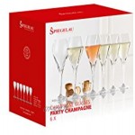 Spiegelau & Nachtmann Party Champagne Set 6 Verre en Cristal Cristal Transparent 6,4 x 6,4 x 19,5 cm 6 unités de