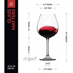 Verres à Vin Rouge en Cristal 650 ml – Grand Verres à Vins avec Long Pied en lot de 3