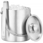LFM Seaux de glace 1.3L Seau de haute qualité en acier inoxydable Matériau de glace avec des pinces à glace de la bière à la maison Champagne Bucket durable Cube de glaçons Sceaux à glace et rafraîch