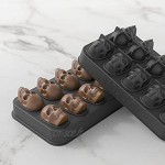 JasCherry Moule à Glaçons en Silicone 10 Cavité Moules à Chocolat Tête de Mort 3D pour Halloween Bricolage Savon Gâteau Bonbons Machine à Glaçons pour Refroidir Whisky Cocktails et Boissons