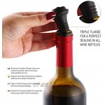VinoCare Pompe à Vin Coffret Vacu Vide Sommelier avec 4X Bouchons Triple Flange La Meilleure façon de Conserver Son Vin | Black Edition Argenté