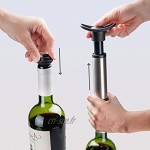 Deiss PRO Pompe à vin avec 4 bouchons pour bouteilles de vin ouvertes Pour vin rouge et blanc Garde le vin frais et évite l'oxydation du vin Utilisée pour la conservation du vin