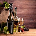 Deiss PRO Pompe à vin avec 4 bouchons pour bouteilles de vin ouvertes Pour vin rouge et blanc Garde le vin frais et évite l'oxydation du vin Utilisée pour la conservation du vin