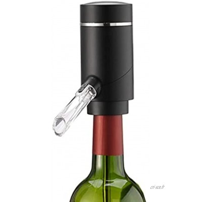 QAWSED Pompe à vin électrique aérateur de vin bec verseur décanteur automatique One Touch et pompe à vin pour vin rouge et blanc rechargeable par USB noir