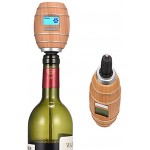 QAWSED Pompe à vin électrique Aérateur de vin rechargeable Aérateur de vin en forme de tonneau imitation bois Idéal pour mariages fêtes anniversaires et toute occasion