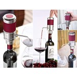 QAWSED Pompe à vin électrique avec aérateur et bec verseur distributeur d'air – Robinet de vin personnel pour vin rouge et blanc couleur : argent taille : 301–400 ml