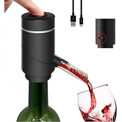 Vin De Vin électrique Verseur-portable One Touch Dessanter à Vin Pompe De Distributeur Pour Blanc Rouge Vin -multi-smart Automatique Automatique Oxidizeur De Vin Distributeur Verser -black Usb Re