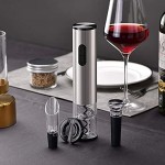 Tire-bouchon électrique en acier inoxydable avec coupe-capsule et bec verseur Rechargeable USB Cadeau pour les amateurs de vin style 1
