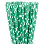 Auleset Lot de 25 pailles en papier jetables décoration de Noël motif flocon de neige chapeau à pois respectueux de l'environnement