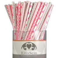 EinsSein 100x Pailles de Papier Candyman Ready-Mix L 19,5cm Multicolore