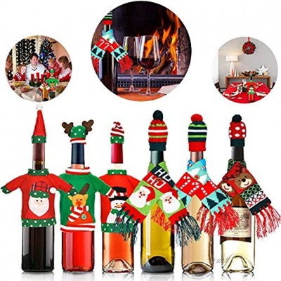 BALANSOHO Lot de 12 housses de bouteille de Noël pour pull écharpe chapeau bouteille décoration de table de fête de Noël