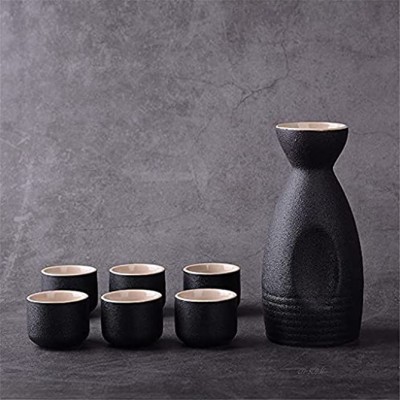 Ensemble de vin Japonais Ensemble de vin de ménage Antique Ensemble de vin Chaud en céramique de vin Jaune Ensemble de vin de poterie Noire