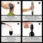 RongWang Ouvre-bouteille de vin électrique tire-bouchon de vin rouge ouvre-bouteilles automatique ensemble d'accessoires de passionné de vin Kit d'ouvre-batterie Color : Silver