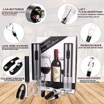 SAMEBOO Tire-Bouchon Électrique 6 en 1 Ensembles d'accessoires pour Vin Ouvre-Bouteille Automatique de Vin Professionnel avec Emballage Cadeau pour Tous Les Amateurs de Vins et d’Oenologie-à Batterie