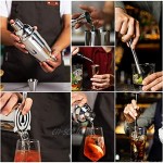 Kostlich Kit Shaker à Cocktail 12 Pièces 750ml Shaker en Acier Inoxydable avec Présentoir Rotatif en Bois ,Trousse de Barman pour la Maison Les Bars