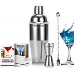 PADIAFEL Shaker à cocktails outils de bar set professionnel pour barman kit d’accessoires pour la maison