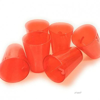 Berossi Lot de 6 gobelets réutilisables en plastique sans PBA Pour le camping le jus l'eau les fêtes les anniversaires les pique-niques les juice Cup empilables Orange