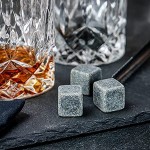 Coffret cadeau verre à whisky | 2 gobelets traditionnels | 6 pierres à whisky | Pinces à glace | Coffret élégant | Barware | Verres Bourbon & Brandy | M&W