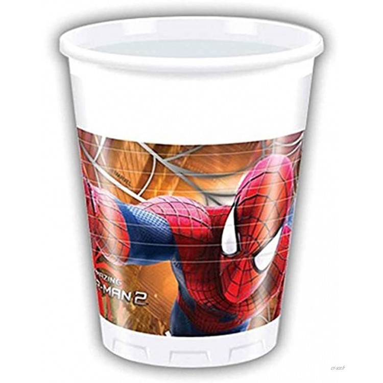 Générique 16 GOBELETS Plastique Spiderman Home