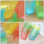 HEALLILY 6Pcs Gobelets Colorés avec Paille Intégrée pour Les Tout-Petits Gobelet en Plastique Empilable avec Paille