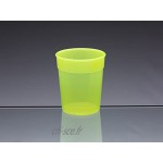Passe au lave-vaisselle empilables en plastique jaune fluo Tasses Gobelets Verres 250 ml Lot de 6