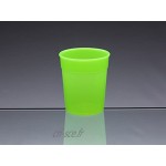Passe au lave-vaisselle empilables en plastique Vert Fluo Tasses Gobelets Verres 250 ml Lot de 6