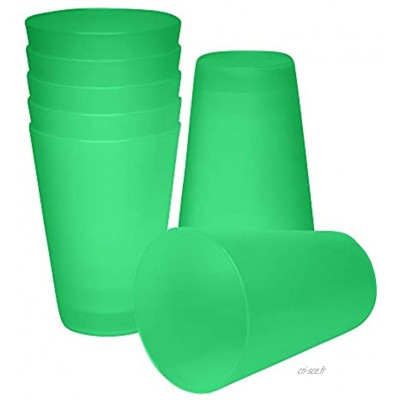 S&S-Shop Lot de 20 gobelets en plastique réutilisables Vert 0,4 l