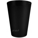S&S-Shop Lot de 20 gobelets réutilisables en plastique 0,4 l Noir