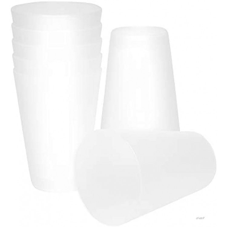 S&S-Shop Lot de 20 gobelets réutilisables en plastique pour fêtes 0,4 l transparent