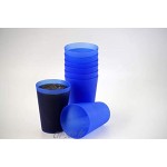 S&S-Shop Lot de 25 gobelets en plastique réutilisables Bleu 0,4 l