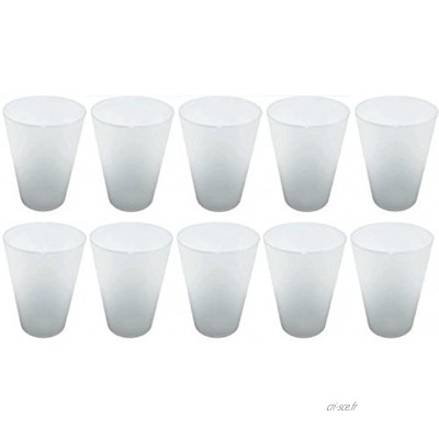 S&S-Shop Lot de 25 gobelets réutilisables en plastique Transparent 0,4 l